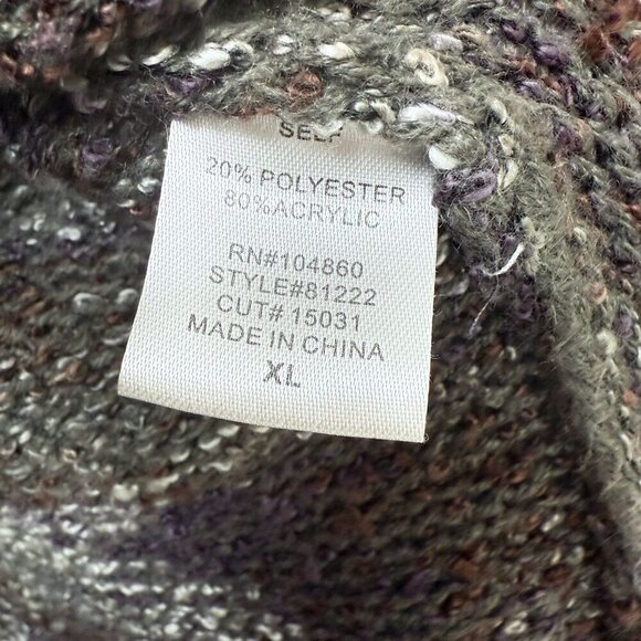 CHLOE K. Poncho Sweater Size XL Gray Knit Cowl Neck Womens Top - Picture 7 of 7